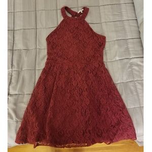 Red lace dress